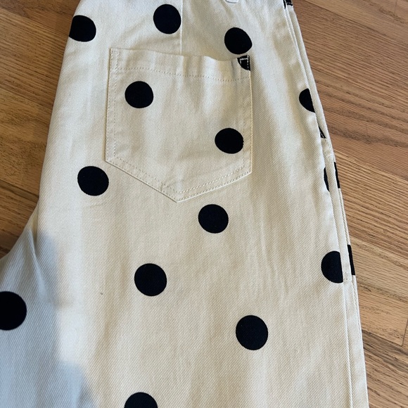 Who What Wear Polka Dot Wide Leg Jeans - Black and Cream - Picture 2 of 4